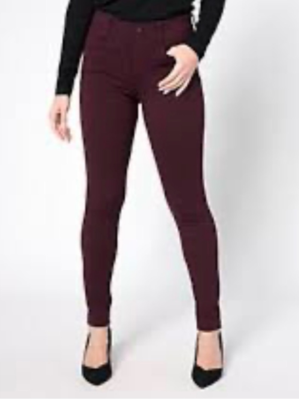 Liverpool Gia Glider Skinny Pants Burgundy Size 12/31 NWT
